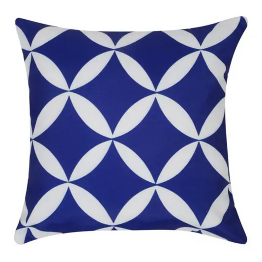 Blue & White Geometric Cotton Cushion Covers (Set of 5)