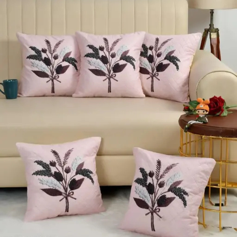 Luxurious Soft Velvet Print Cushion Covers (Set of 5)