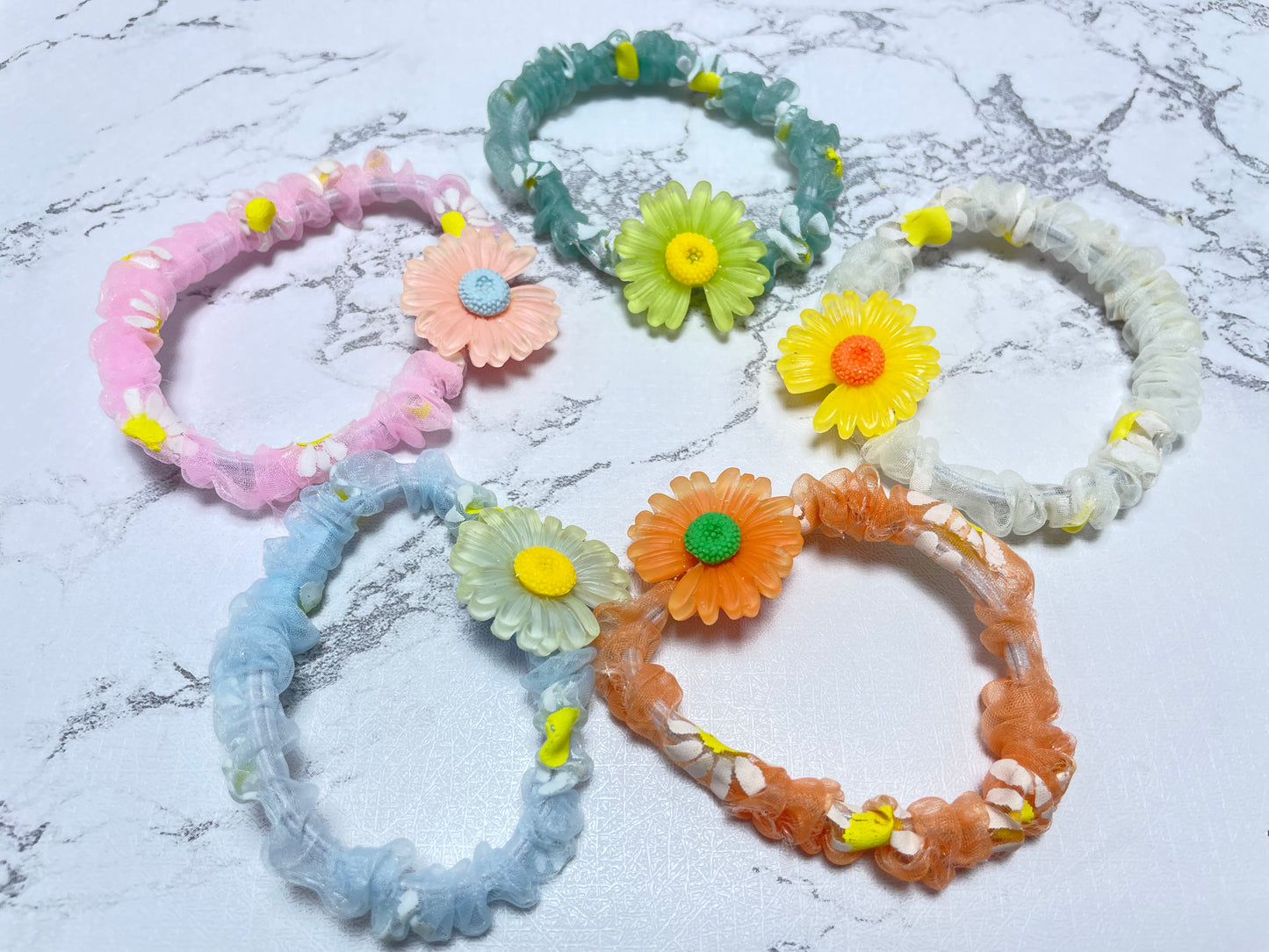 Sunflower Scrunchies (Pack of 5)