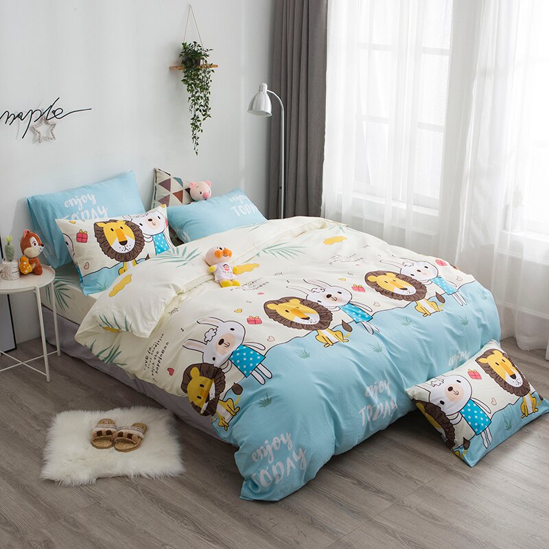 Lion Print Cotton Bedsheet