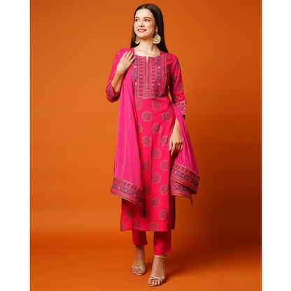 Hand Block Sanganeri Printed Kurta Set