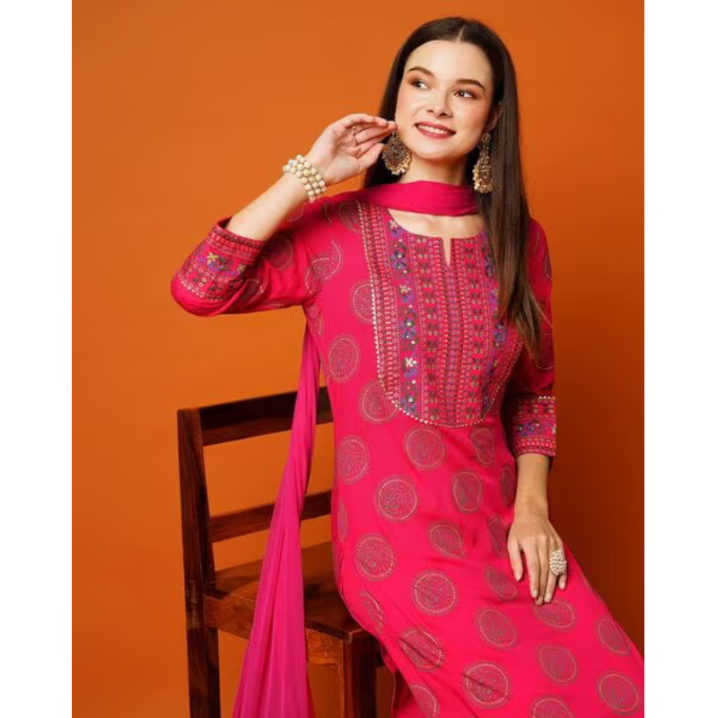 Hand Block Sanganeri Printed Kurta Set