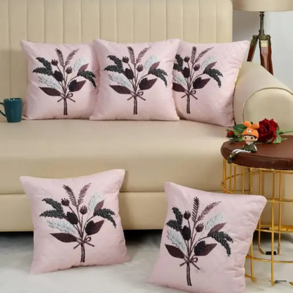 Luxurious Soft Velvet Print Cushion Covers (Set of 5)