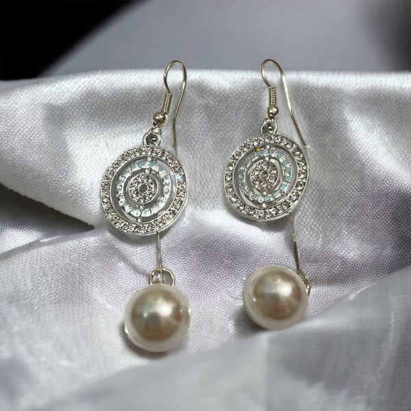 Ethnic Pearl Drop Rhinestones Earrings