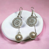 Ethnic Pearl Drop Rhinestones Earrings