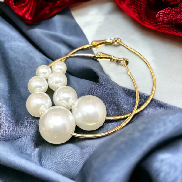 Pearl Hoops Earrings