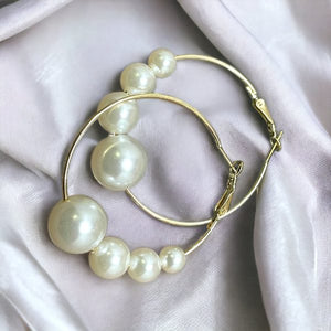 Pearl Hoops Earrings