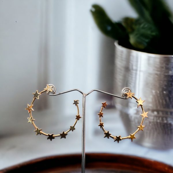 C Shape Gold Plated Earrings