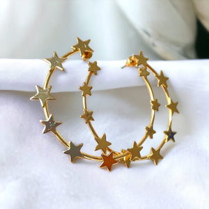 C Shape Gold Plated Earrings