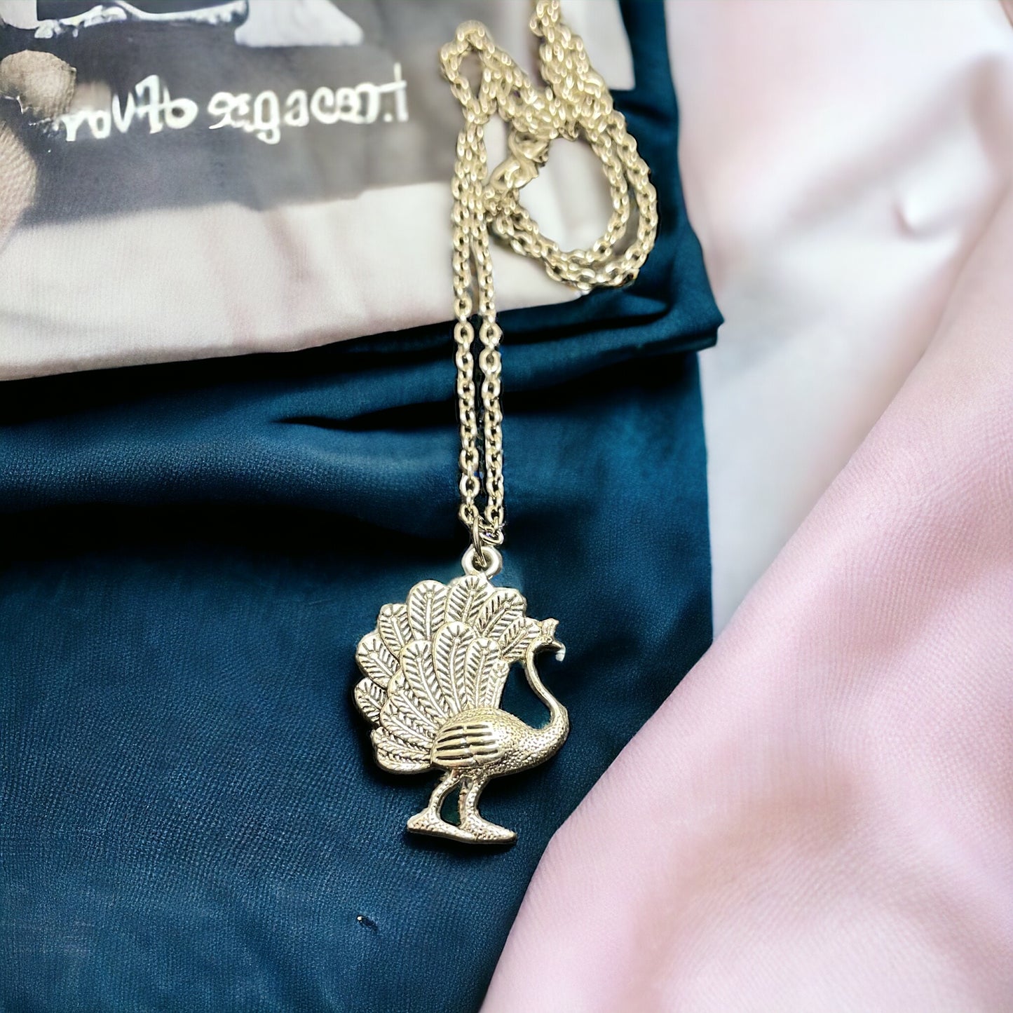 Oxidised Peacock Pendant Necklace