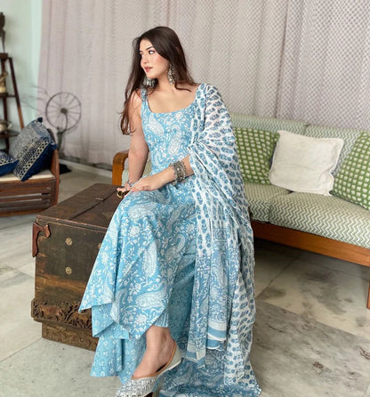 Vivid Harmony Muslin Suit Set