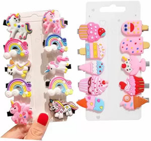 Mermaid Unicorn Multicolor Hair Clips (Pack of 10)