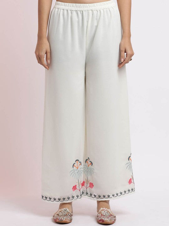 White Embroidered Kurta Set With Dupatta