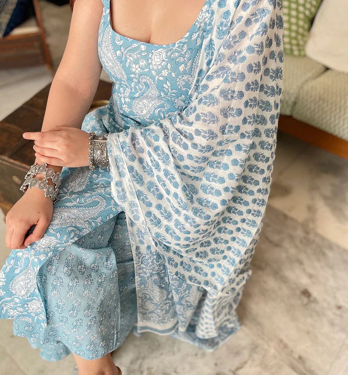 Vivid Harmony Muslin Suit Set