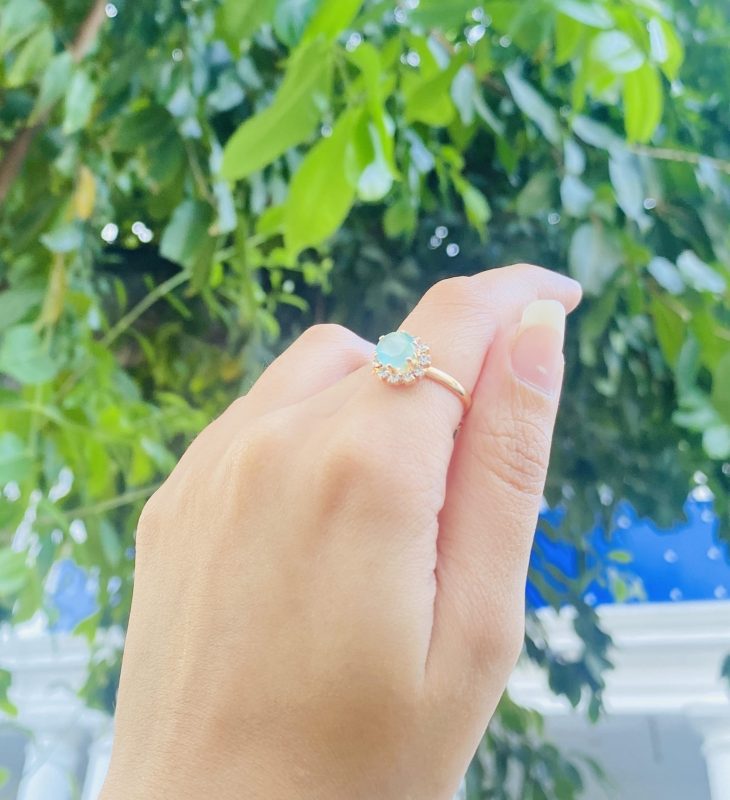 Green Round Ring